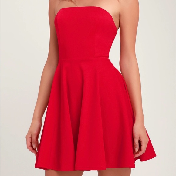 Lulus Dresses & Skirts - lulus Elegant Red Strapless Dress